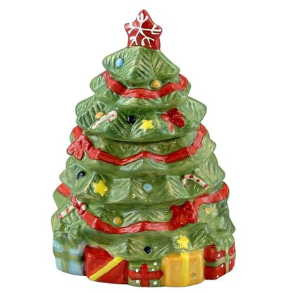 Gibson Home Mirthful Treats Hand Painted Stoneware Christmas Tree