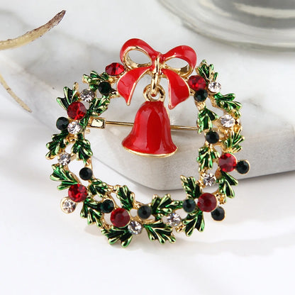 1PC Women's Christmas Fashion Bell Snowman Brooch Pendant Clothing Pin