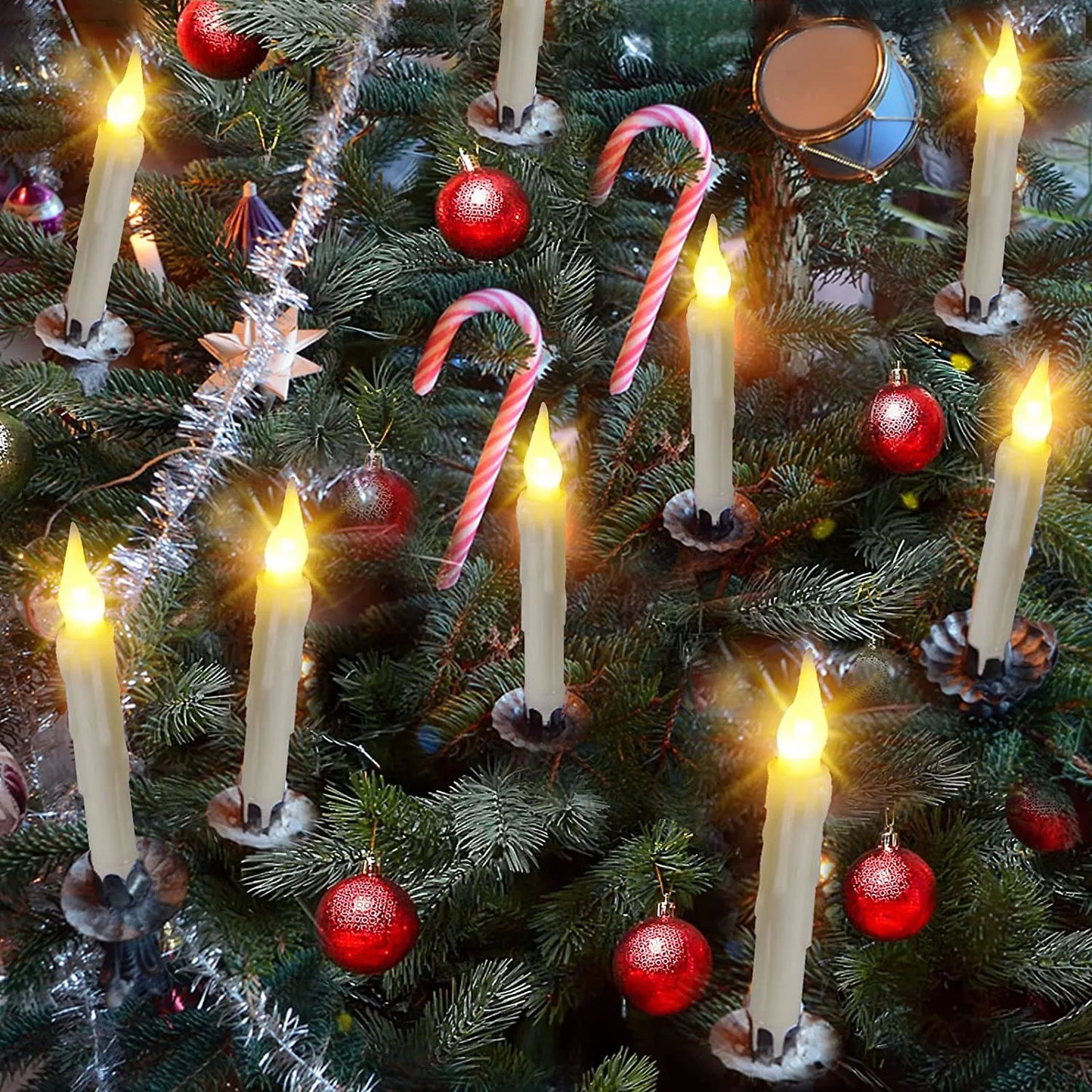 Magical Floating LED Candles with Magic Wand Remote Control Candle Lights Flameless Taper Electronic Candle Christmas Decoration