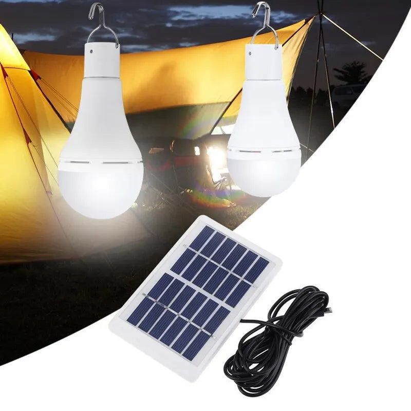 7W Solar Light Waterproof USB Charged Hanging Emergency Sunlight