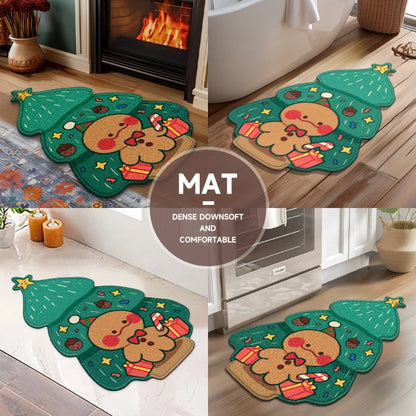 Gingerbread Kitchen Rugs Christmas Doormat Floor Mat With Gingerbread