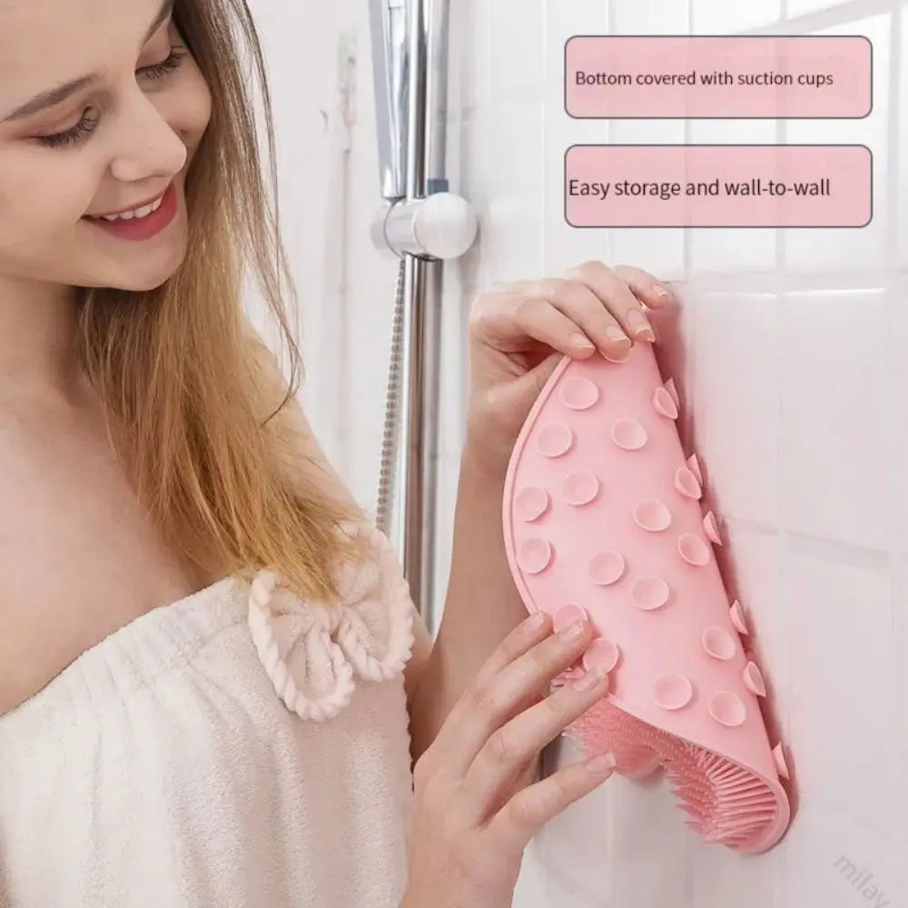 Exfoliating Shower Massage Scraper Bathroom Non-slip Bath Mat Back