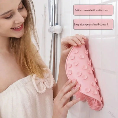 Exfoliating Shower Massage Scraper Bathroom Non-slip Bath Mat Back