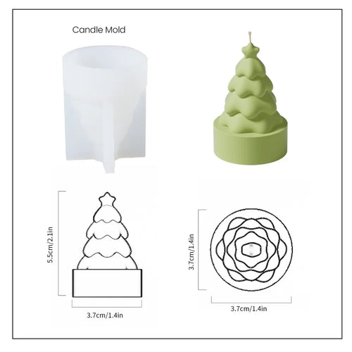 Mini Christmas Tree Silicone Mold DIY Scented Candle Soap Mould