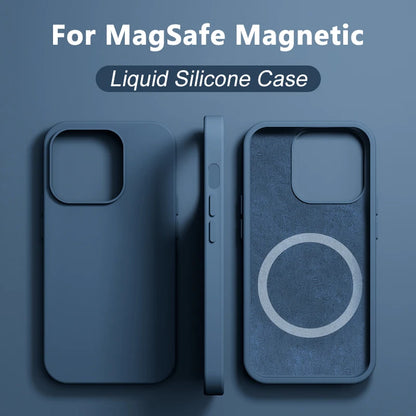 Original Liquid Silicone For Magsafe Case For iPhone 16 15 14 13 12 11