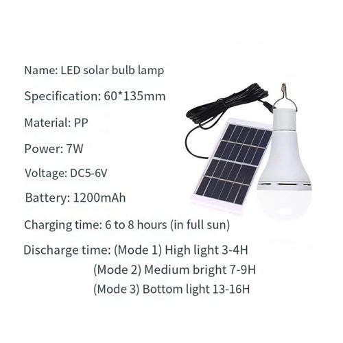 Solar Light Waterproof USB Charged Hanging Emergency Sunlight Powered