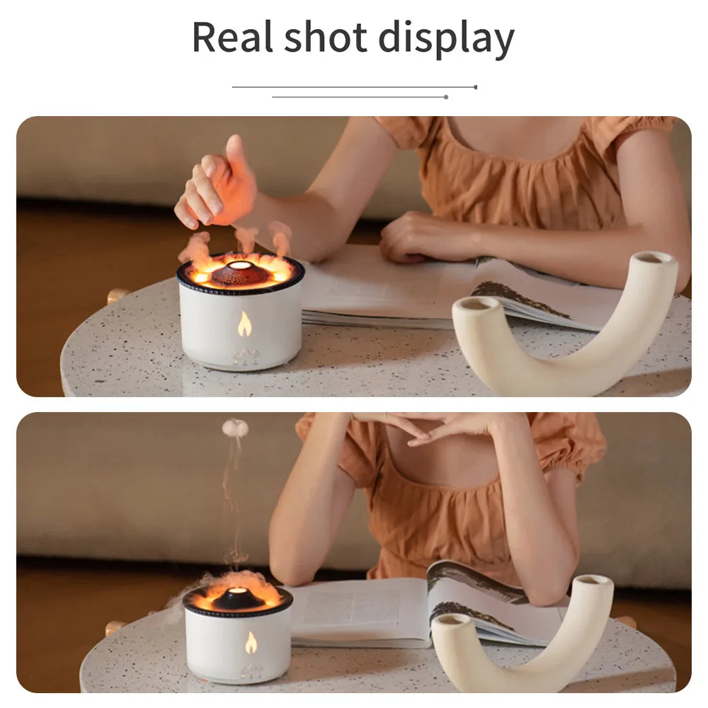 Volcano Flame Aroma Diffuser Air Humidifier Essential Oils Cool