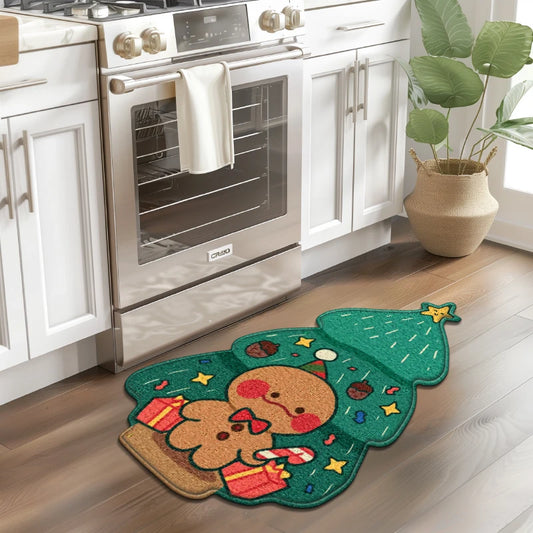 Gingerbread Kitchen Rugs Christmas Doormat Floor Mat With Gingerbread