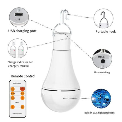 Solar Light Waterproof USB Charged Hanging Emergency Sunlight Powered