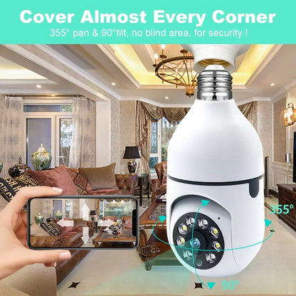 3MP WiFi IP Camera E27 Bulb Color Night Vision Indoor Surveillance