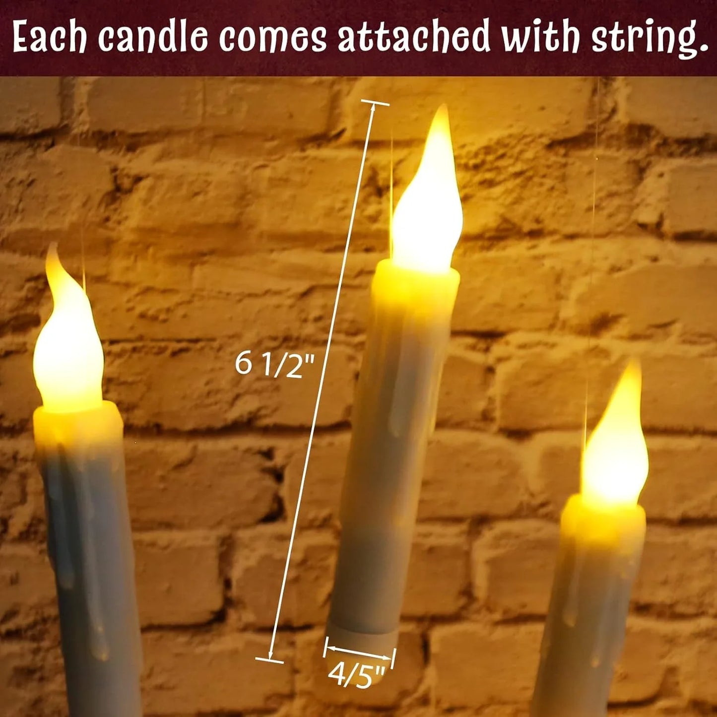 Magical Floating LED Candles with Magic Wand Remote Control Candle Lights Flameless Taper Electronic Candle Christmas Decoration