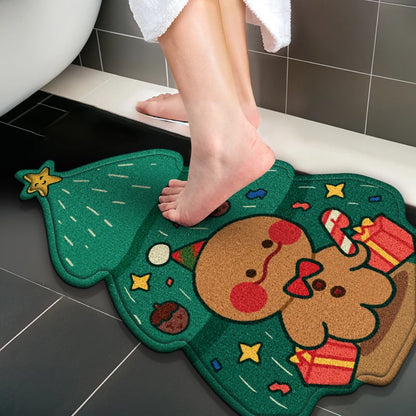 Gingerbread Kitchen Rugs Christmas Doormat Floor Mat With Gingerbread