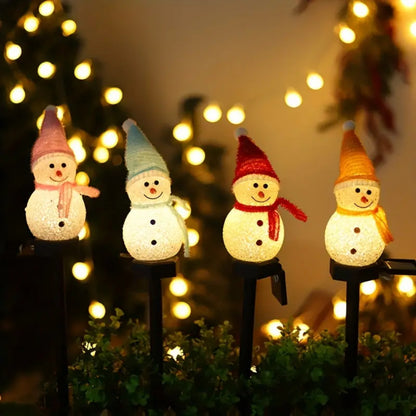 Solar Outdoor Decor Light Christmas Snowman Decoration Stake light