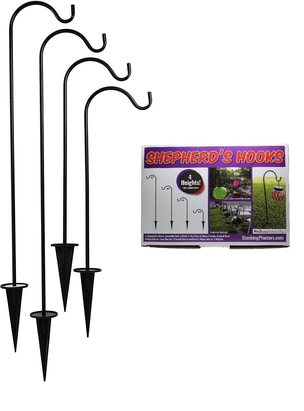 Shepherd's Hooks Garden Stakes -Set of 4